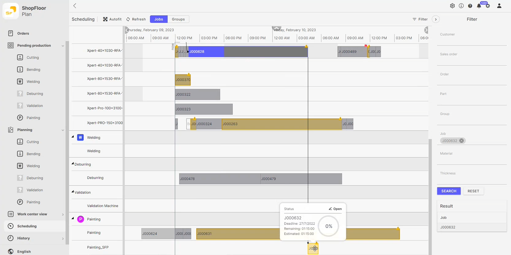 Bystonic’s BySoft Shop Floor software, provides the ability to plan, monitor, and track all the active jobs and machine workloads and enables managers to react on short notice to ever changing production requirements.